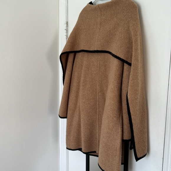 J Crew size M/L heather camel/black scarf neck blazer sweater! - Picture 4 of 4